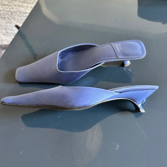 Jeffrey Campbell Navy Blue Square-Toe Heels - Picture 4 of 5